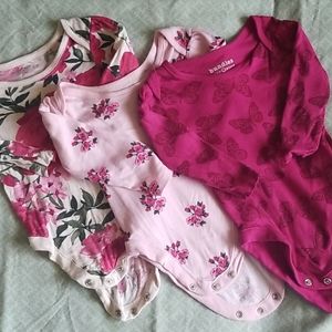 Baby girl long sleeve bodysuit set of 3